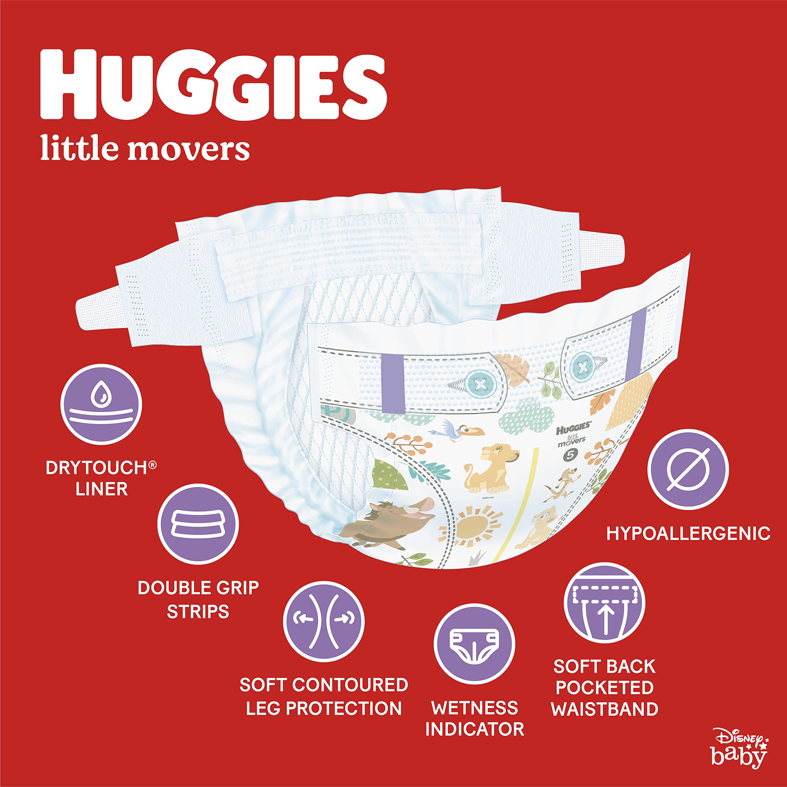 Huggies Little Movers Diapers, Size 6, 1 Month Supply