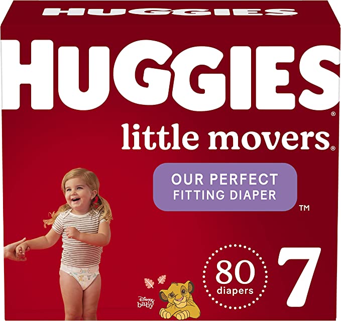 Huggies Little Movers Diapers, Size 7, 1 Month Supply